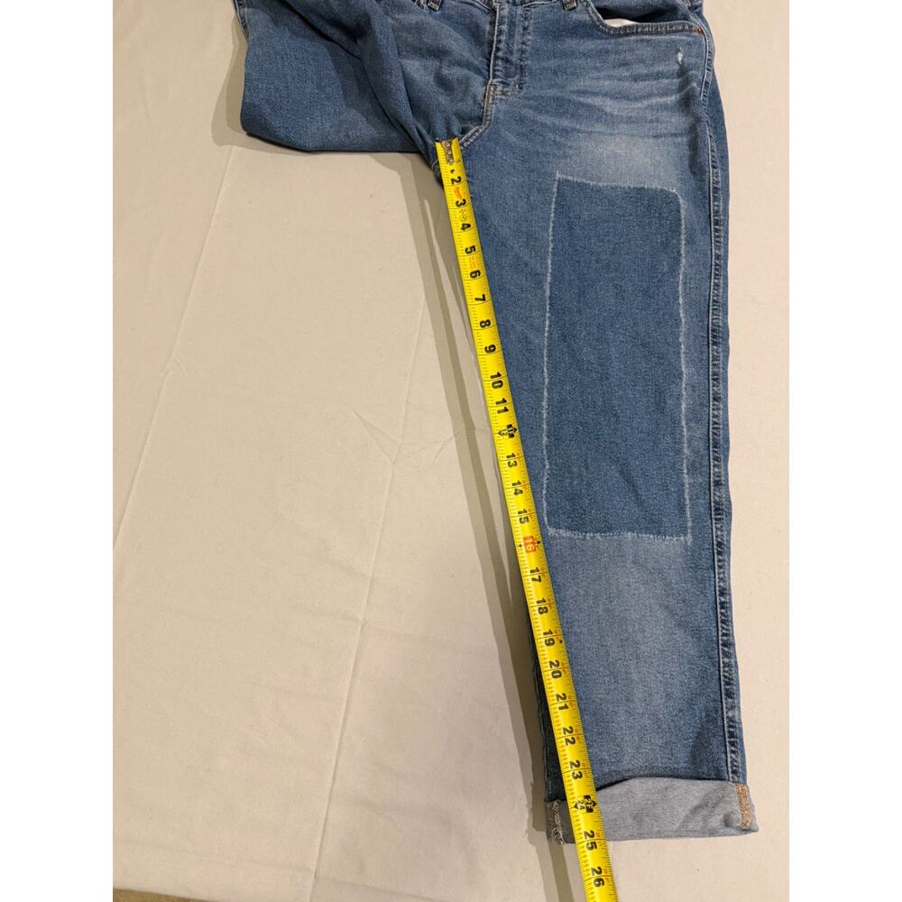Levi Signature Heritage Boyfriend Jeans Womens 12 W31 Blue Stretch Cuffed - Picture 9 of 11